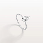 Double Hidden Halo Promise Ring with 1CT Pear Lab Grown Diamond - Rings