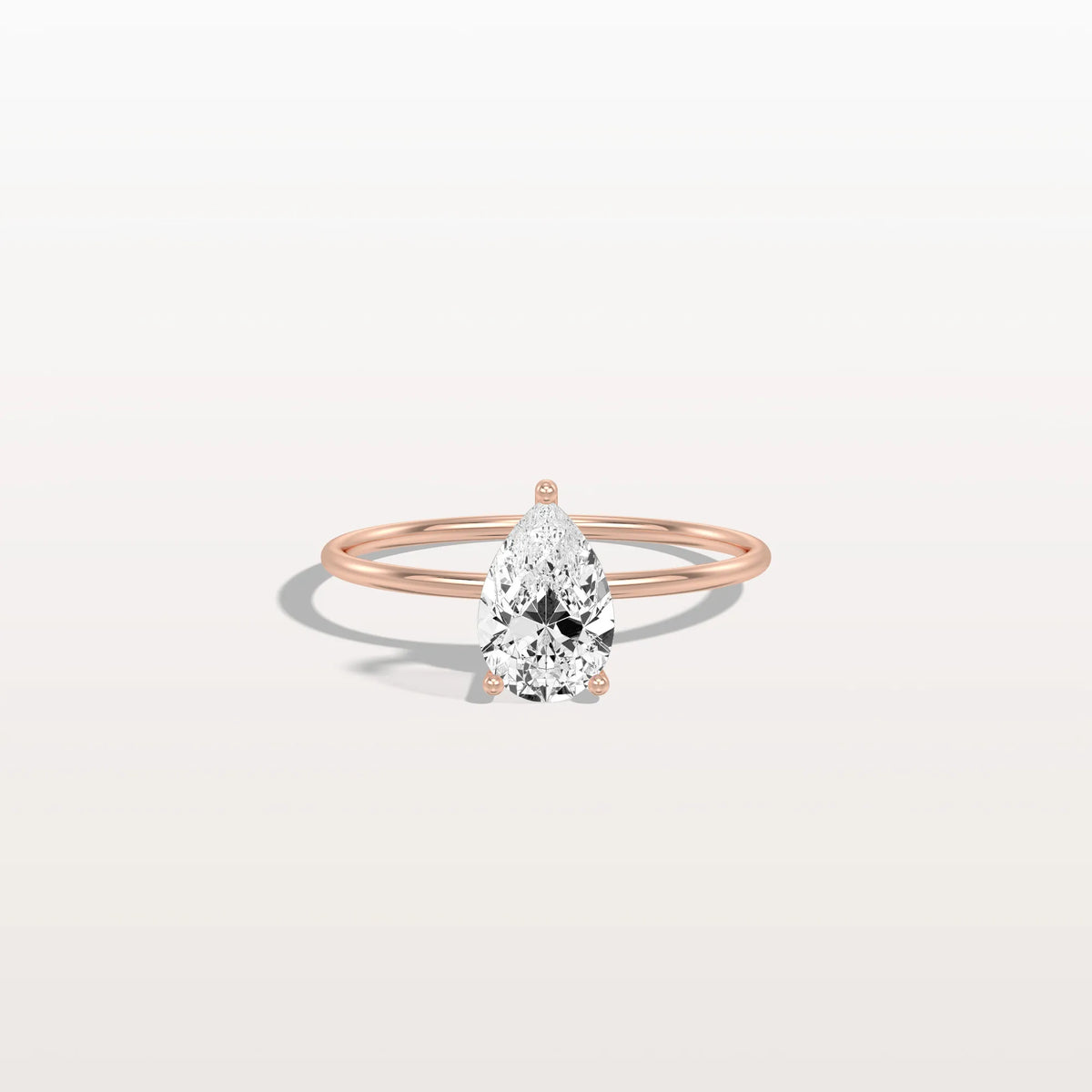 Double Hidden Halo Promise Ring with 1CT Pear Lab Grown Diamond - Rings