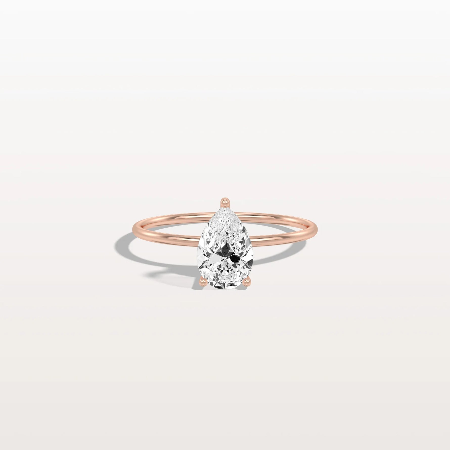Double Hidden Halo Promise Ring with 1CT Pear Lab Grown Diamond - Rings