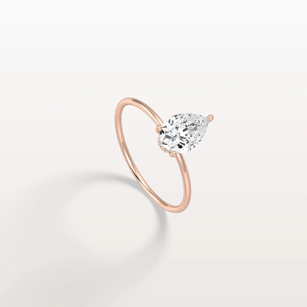 Double Hidden Halo Promise Ring with 1CT Pear Lab Grown Diamond - Rings