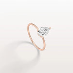 Double Hidden Halo Promise Ring with 1CT Pear Lab Grown Diamond - Rings