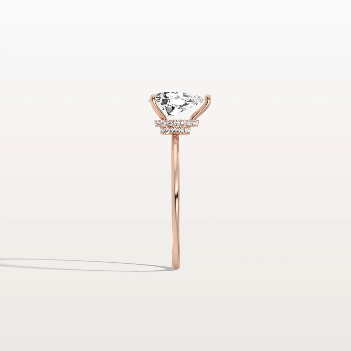 Double Hidden Halo Promise Ring with 1CT Pear Lab Grown Diamond - Rings