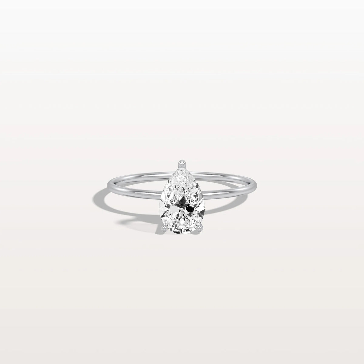 Double Hidden Halo Promise Ring with 1CT Pear Lab Grown Diamond - Rings