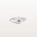 Double Hidden Halo Promise Ring with 1CT Pear Lab Grown Diamond - Rings