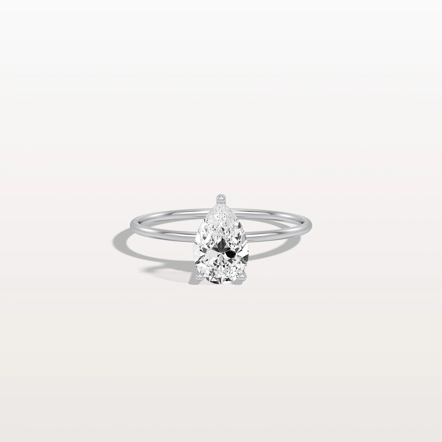 Double Hidden Halo Promise Ring with 1CT Pear Lab Grown Diamond - Rings