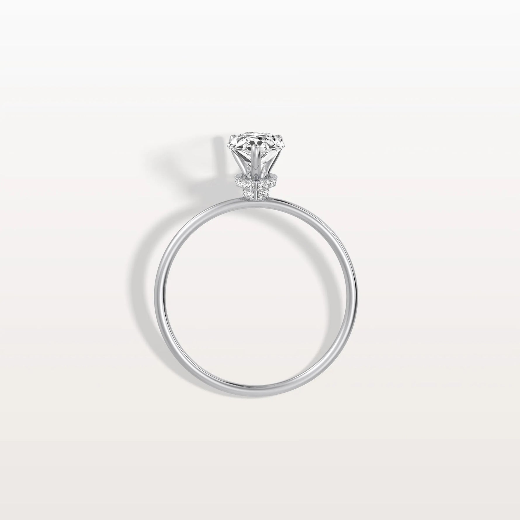 Double Hidden Halo Promise Ring with 1CT Pear Lab Grown Diamond - Rings