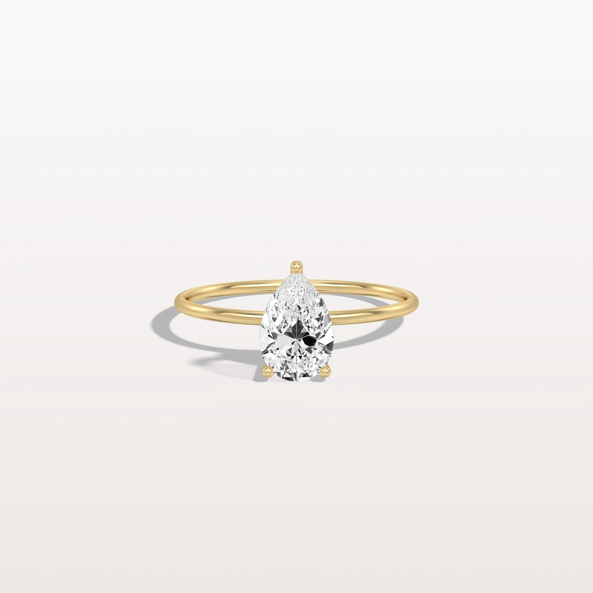 Double Hidden Halo Promise Ring with 1CT Pear Lab Grown Diamond - Rings