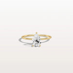 Double Hidden Halo Promise Ring with 1CT Pear Lab Grown Diamond - Rings