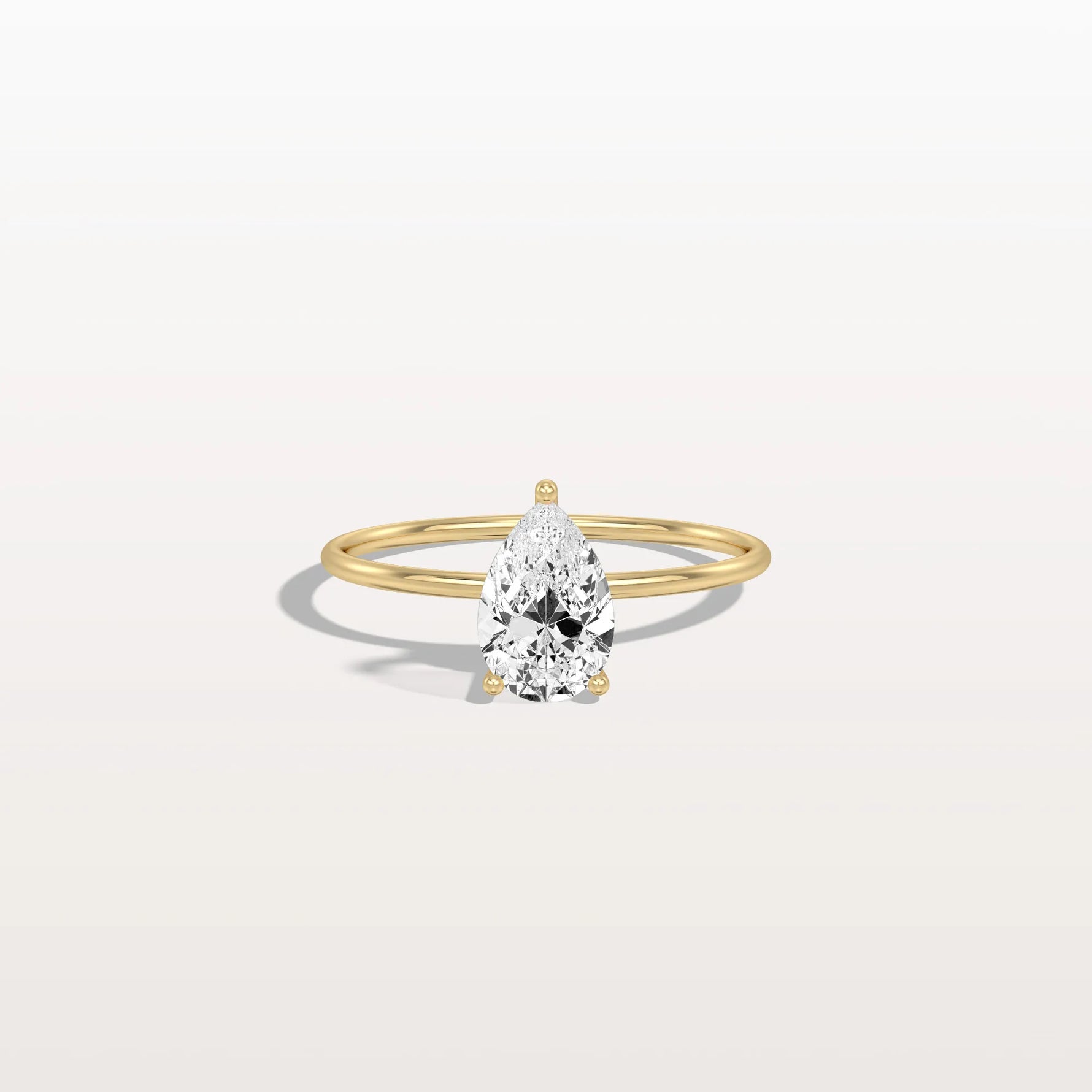 Double Hidden Halo Promise Ring with 1CT Pear Lab Grown Diamond - Rings