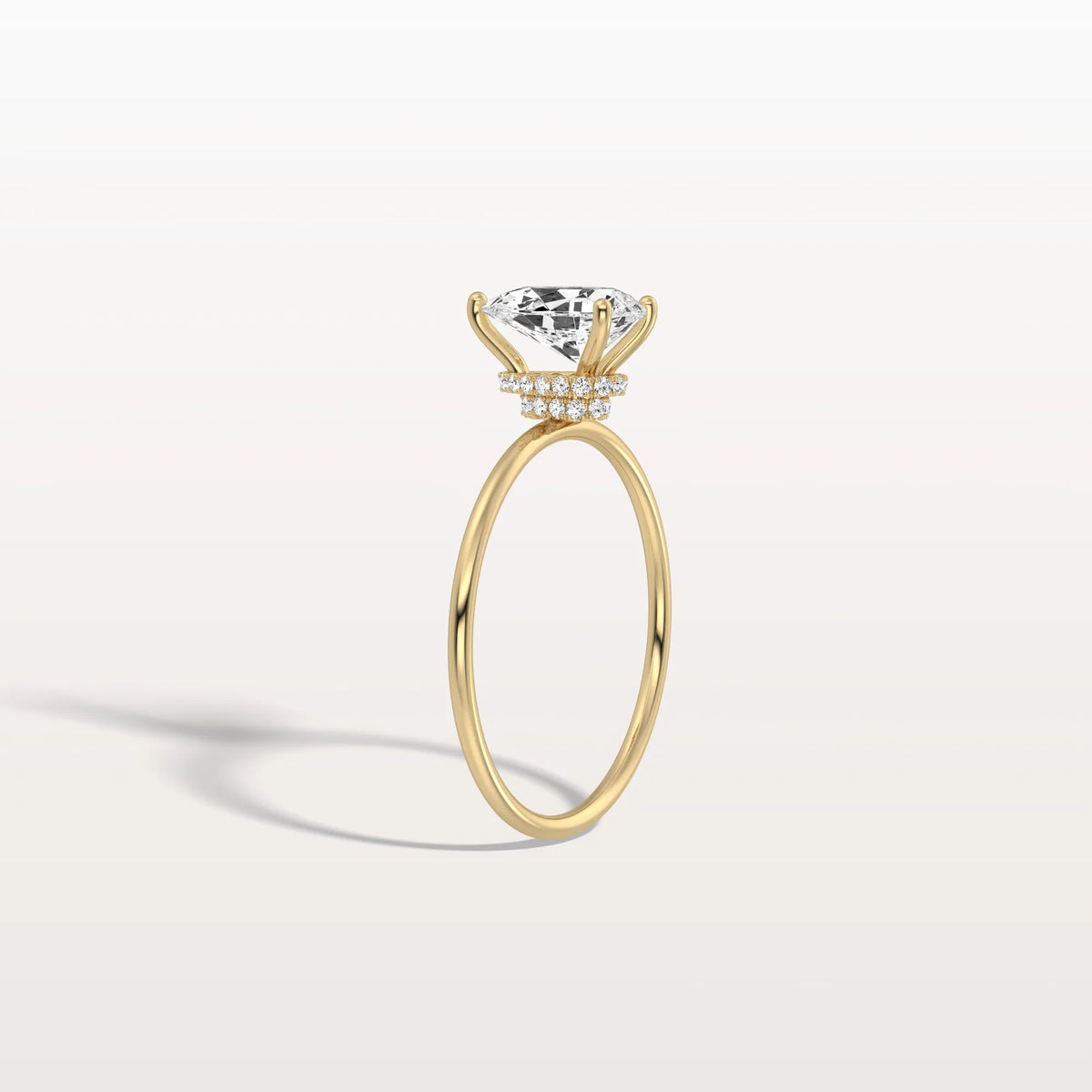 Double Hidden Halo Promise Ring with 1CT Pear Lab Grown Diamond - Rings
