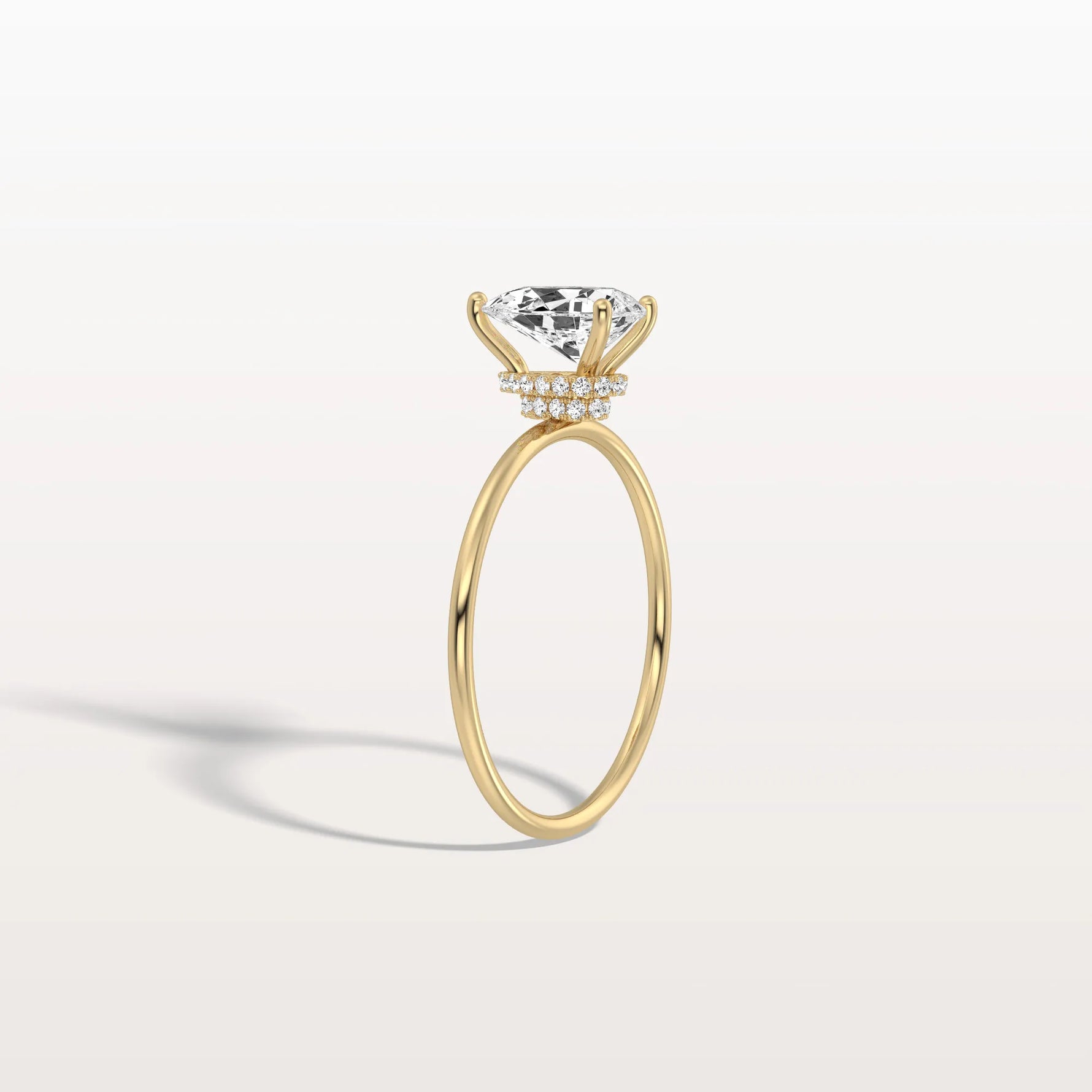 Double Hidden Halo Promise Ring with 1CT Pear Lab Grown Diamond - Rings