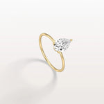 Double Hidden Halo Promise Ring with 1CT Pear Lab Grown Diamond - Rings