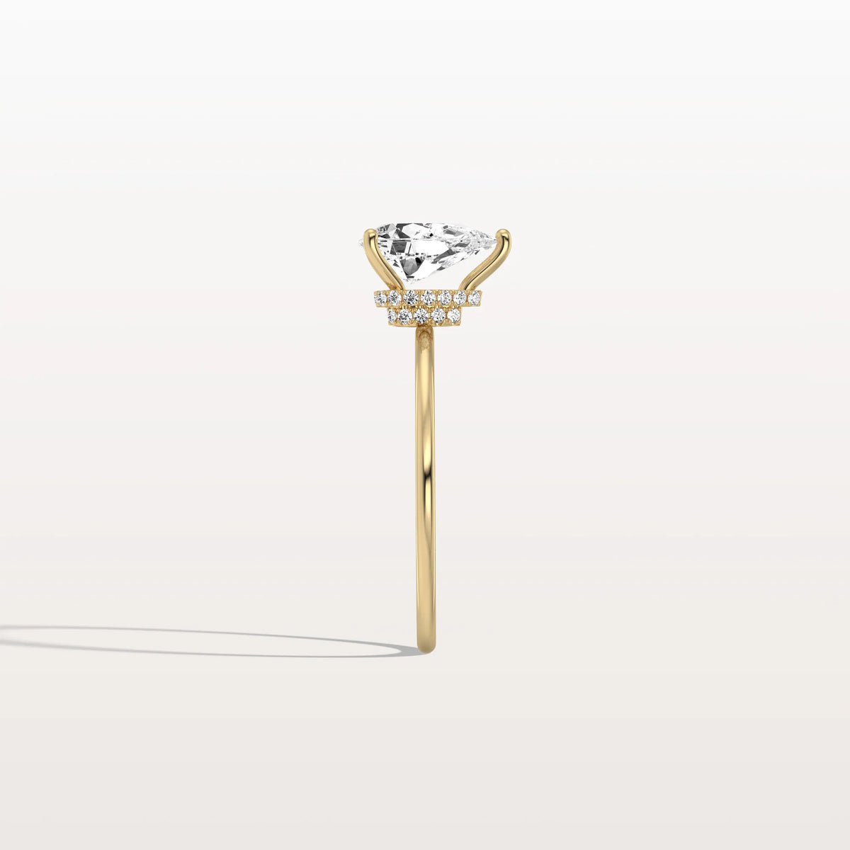 Double Hidden Halo Promise Ring with 1CT Pear Lab Grown Diamond - Rings