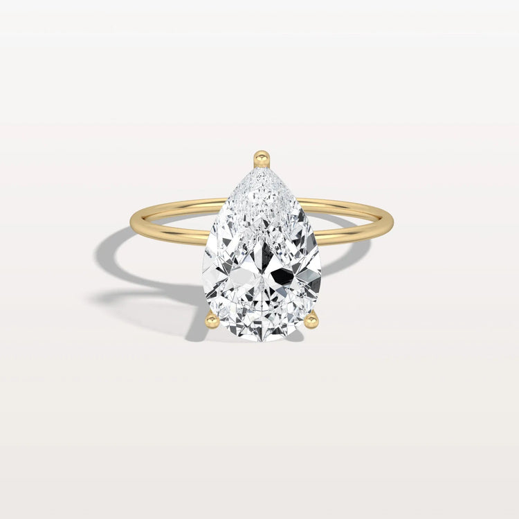 Double Hidden Halo Promise Ring with 3CT Pear Lab Grown Diamond - Rings