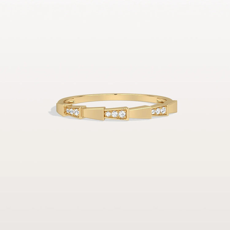 Lab Grown Diamond Stackable Ring in 14K Gold/Platinum - Viper Design - Rings