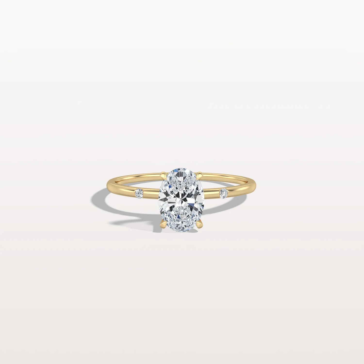 1CT Oval Lab Grown Diamond Hidden Halo Engagement Ring