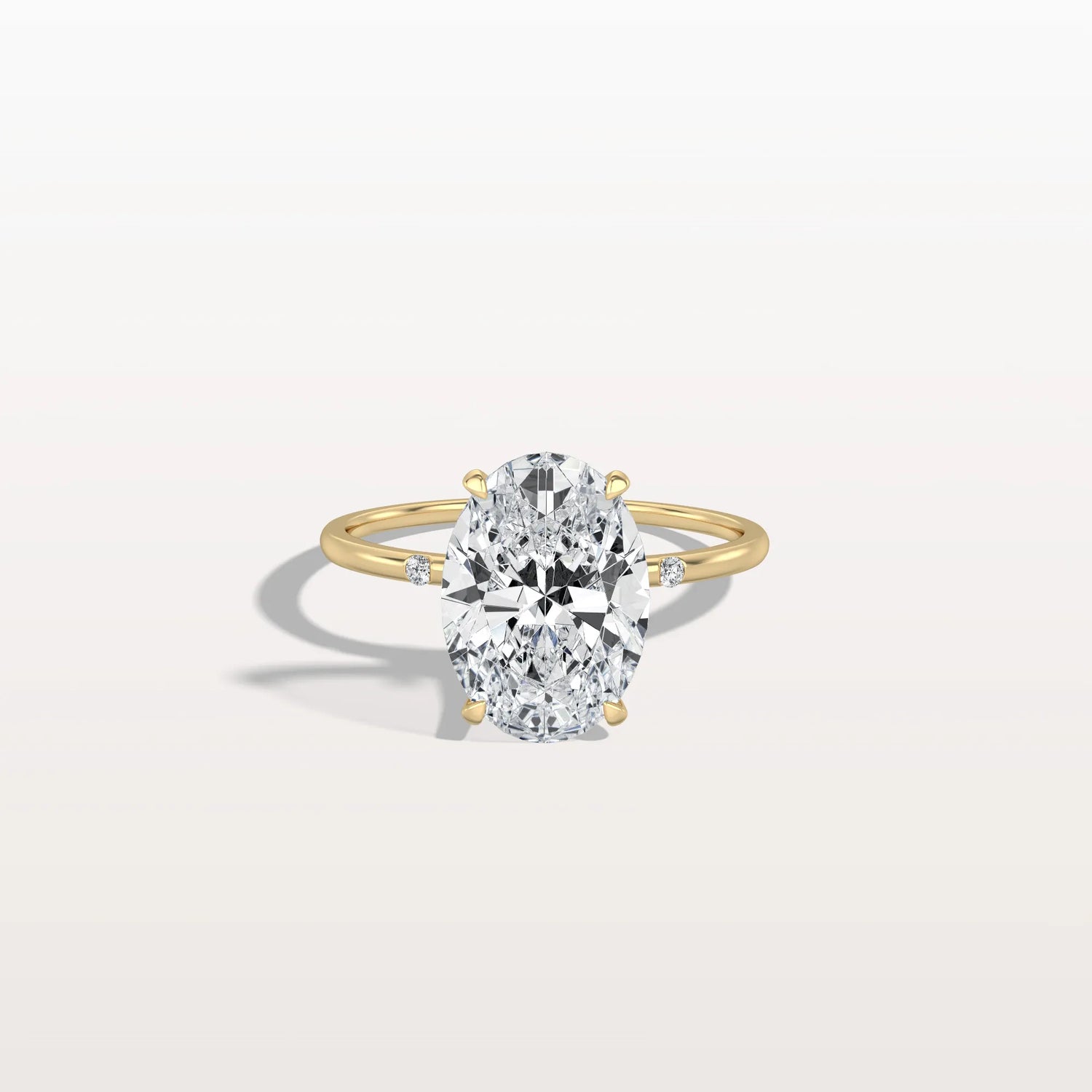 3CT Oval Lab Grown Diamond Hidden Halo Engagement Ring