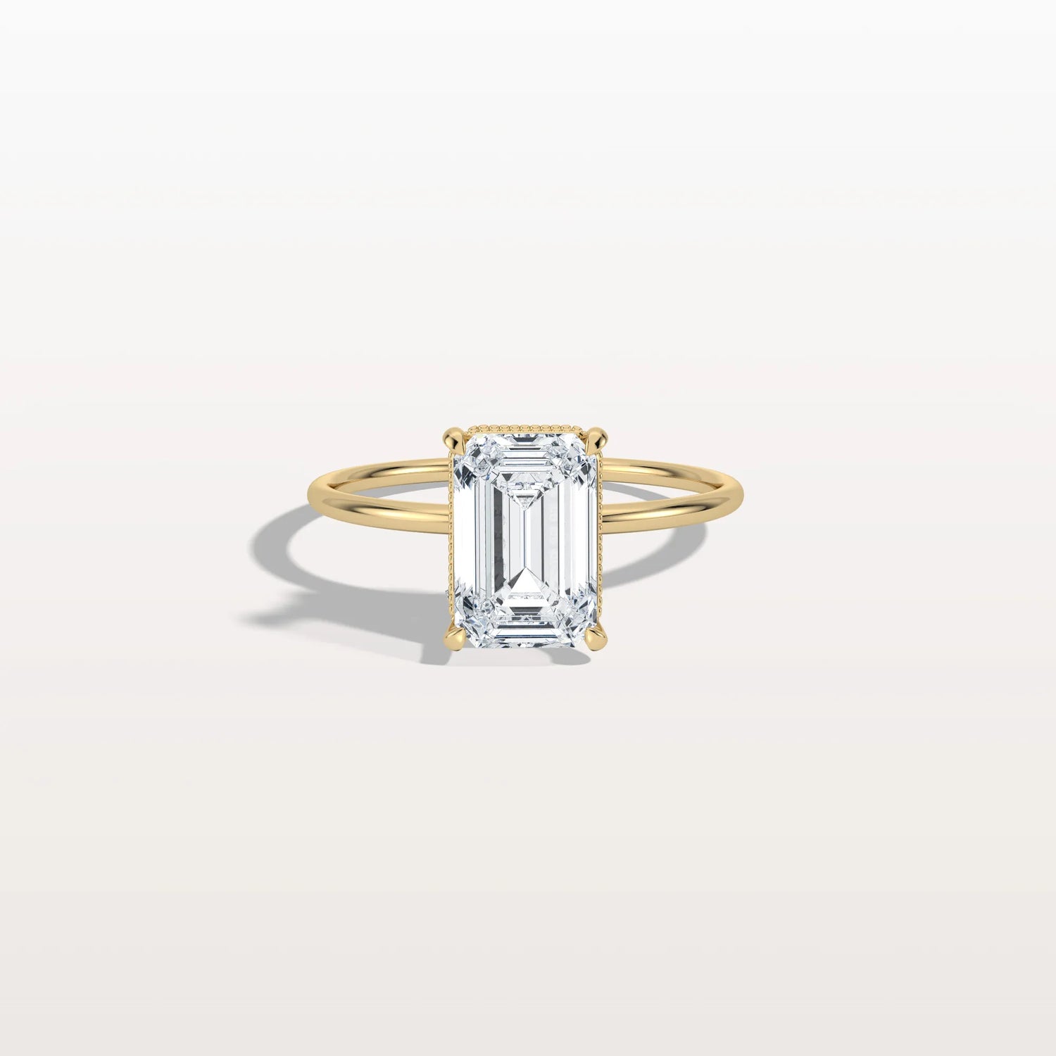 2CT Emerald Cut Lab Grown Diamond Engagement Ring