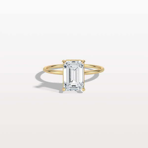 2CT Emerald Cut Lab Grown Diamond Engagement Ring - Rings