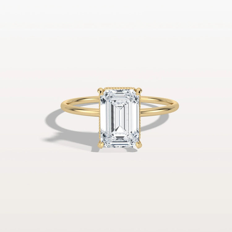 2CT Emerald Cut Lab Grown Diamond Engagement Ring - Rings