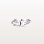 1CT Emeral Cut Lab Diamond Twisted Engagement Ring In Solid Gold/Platinum - Rings