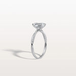 1CT Emeral Cut Lab Diamond Twisted Engagement Ring In Solid Gold/Platinum - Rings