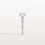 1CT Emeral Cut Lab Diamond Twisted Engagement Ring In Solid Gold/Platinum - Rings
