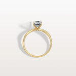 1CT Emeral Cut Lab Diamond Twisted Engagement Ring In Solid Gold/Platinum - Rings