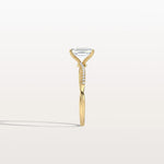 1CT Emeral Cut Lab Diamond Twisted Engagement Ring In Solid Gold/Platinum - Rings
