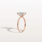 2CT Emeral Cut Lab Diamond Twisted Engagement Ring In Solid Gold/Platinum - Rings