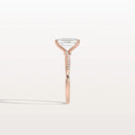 2CT Emeral Cut Lab Diamond Twisted Engagement Ring In Solid Gold/Platinum - Rings