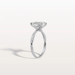 2CT Emeral Cut Lab Diamond Twisted Engagement Ring In Solid Gold/Platinum - Rings