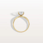 2CT Emeral Cut Lab Diamond Twisted Engagement Ring In Solid Gold/Platinum - Rings