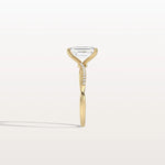 2CT Emeral Cut Lab Diamond Twisted Engagement Ring In Solid Gold/Platinum - Rings