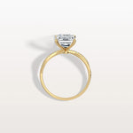 3CT Emeral Cut Lab Diamond Twisted Engagement Ring In Solid Gold/Platinum - Rings