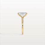 3CT Emeral Cut Lab Diamond Twisted Engagement Ring In Solid Gold/Platinum - Rings
