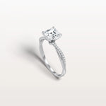 1CT Asscher Cut Lab Diamond Twisted Engagement Ring In Solid Gold/Platinum - Rings