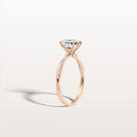 1CT Asscher Cut Lab Diamond Twisted Engagement Ring In Solid Gold/Platinum - Rings