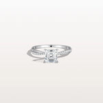 1CT Asscher Cut Lab Diamond Twisted Engagement Ring In Solid Gold/Platinum - Rings