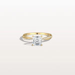 1CT Asscher Cut Lab Diamond Twisted Engagement Ring In Solid Gold/Platinum - Rings