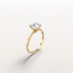 1CT Asscher Cut Lab Diamond Twisted Engagement Ring In Solid Gold/Platinum - Rings