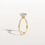 1CT Asscher Cut Lab Diamond Twisted Engagement Ring In Solid Gold/Platinum - Rings