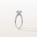 Emerald Cut Solitaire Pave 1CT Lab Grown Engagement Ring - Rings
