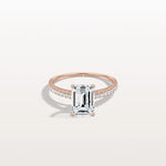 Emerald Cut Solitaire Pave 2CT Lab Grown Engagement Ring - Rings