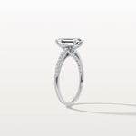 Emerald Cut Solitaire Pave 2CT Lab Grown Engagement Ring - Rings