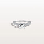 Asscher Cut Pave Solitaire 1CT Lab Grown Engagement Ring - Rings
