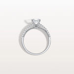 Asscher Cut Pave Solitaire 1CT Lab Grown Engagement Ring - Rings