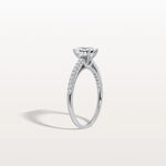 Asscher Cut Pave Solitaire 1CT Lab Grown Engagement Ring - Rings