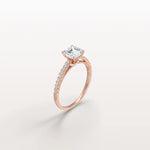 Asscher Cut Pave Solitaire 1CT Lab Grown Engagement Ring - Rings