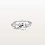 Asscher Cut Pave Solitaire 2CT Lab Grown Engagement Ring - Rings